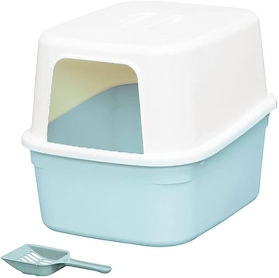 Cat Full Cover Design Cat Litter Box Detachable Cat Toilet Large Closed Cat Litter Box Splash-Proof Cat Supplies Resin Litter Boxes Color : B A