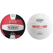 Tachikara SV5WC Red, White and Black Volleyball (EA) & Volley-Lite SV-MN Indoor Vol