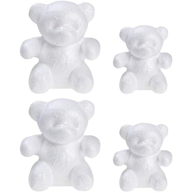 Vaguelly Creative DIY Foam Bear Model 4.13X3.93X5.90In Lightweight Craft Foam Mold for Handmade Wedding Decor Floral Arrangement and Ribbon Decoration