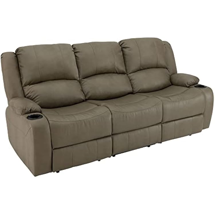 RecPro RV Recliner Charles 80 Powered Triple Wall Hugger | Drop Down Console | RV Furniture Putty
