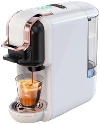 Fully Automatic Capsule Coffee Machine, For Home Use, Compact, Single Serve Brew, Hot/Ice, 19 Bar High Pressure Extract, Compatible with Various Capsules Nescafe, Dolschgust, etc, Italian Cold