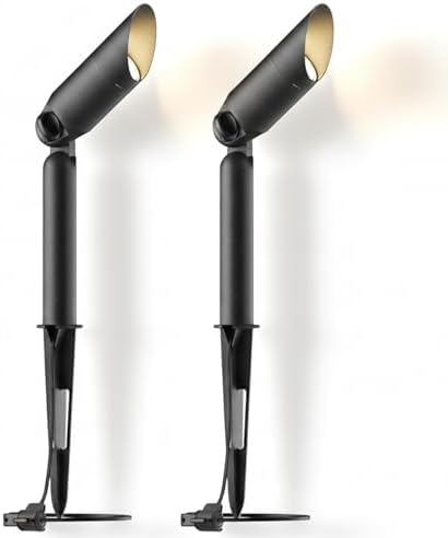 GOLDEN STAR Low Voltage Landscape Light 3W 100Lumen 12V Outdoor Spotlights LED Landscape Lighting 3000K Warm White Flood Lights 2Pack with Metal Stake & Connector for Walls Trees Yard Garden Tree