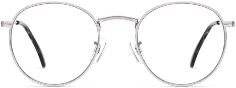 Round Blue Light Blocking Glasses for Men Women, Circle Metal Wire Rimmed Frame Glasses Anti Glare & UV RF5002