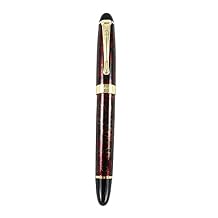 Fountain Pen Golden Clip Medium Nib X450 With Case (Luxury Red & Golden)
