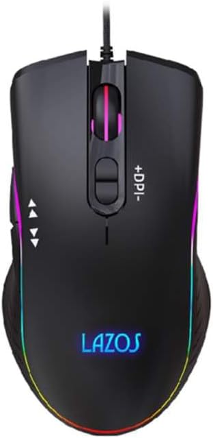 LAZOS L-MSG7-B RGB Gaming Mouse, 7 Buttons, Black