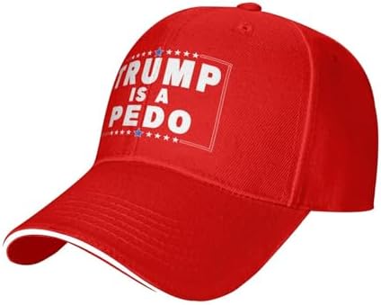 HILLBACK Pedo Tr-u m-p Hats Tr-u m-p is A Pedophile Baseball Cap Retro Baseball Cap Dad Hats Adjustable Trucker Caps Black
