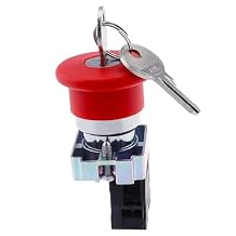 XB2-BS142 Key Emergency Stop Rotary Push Button Switch 2 Position Locking 22mm 1NC 2NC 1NO/1NC Mushroom Head Button (Color : XB2-BS142, Size : 2NC)