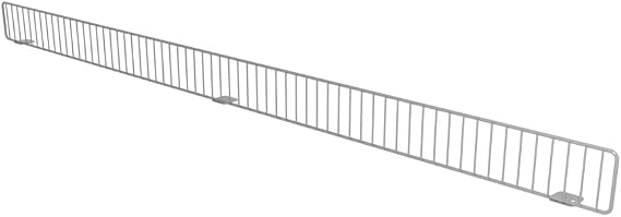 DGS Retail Wire Shelf Divider Front Fence for 48" W Lozier & Madix Gondola Wire Shelving, Silver 3" H