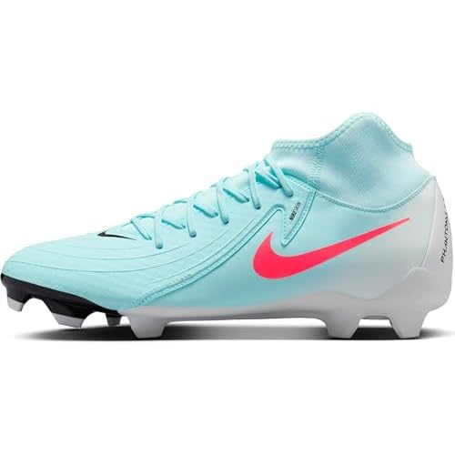 Nike Phantom Luna 2 Academy MG High-Top Soccer Cleats FD6725-300, MintOff NoirAtomic Red Size 10.5