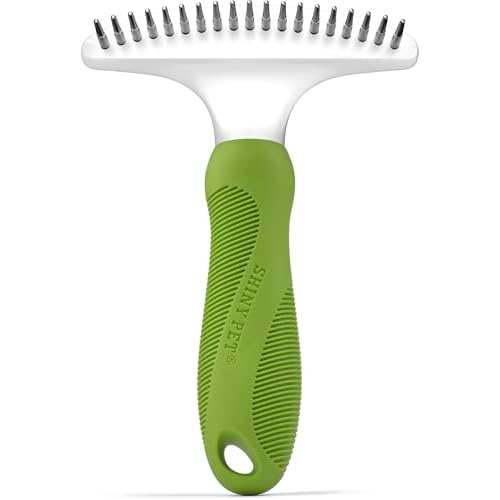 Pet Grooming Rake for Removing Matted Hair from Under Coat, Shedding Control Tool - Dematting Comb for Dogs & Cats - Non-Scratch Detangler & Undercoat Fur Remover - eBook Guide