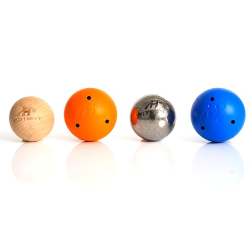 Potent Hockey Stick Handling Trainer Balls 4 Pack - Weighted Set for Hockey Training, Equipment for Indoor & Off-Ice Practice - Enhance Skills, Speed, Reaction Times
