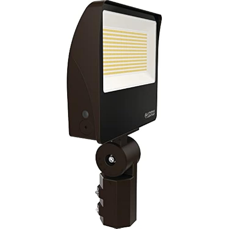 Lithonia Lighting All-in-One LED Flood Light, Waterproof LED Outdoor Light Fixture with Adjustable Brightness and Color Temperature, Yoke or Slipfitter Mount Dusk to Dawn Outdoor Lighting, MVOLT