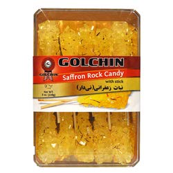Saffron Rock Candy with Stick, 8oz