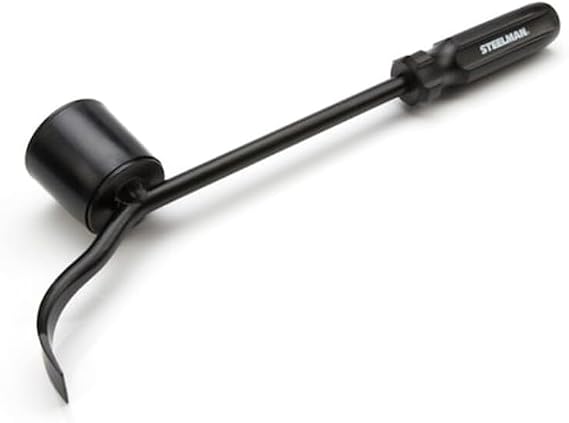 Steelman Hubcap Remover Tool for Auto Mechanics, Heavy-Duty Steel, Large Rubber Hammer Face, Wide Prying Blade, Secure Grip