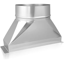 Rocaris 3-1/4" x 10" x 6'' Galvanized Rectangular to Round Duct Transition, 6" Diameter Microwave Vent Kit Round Transition for Connecting HVAC Duct Pipe Fittings