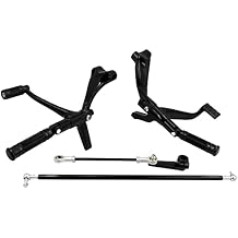 HDBUBALUS Motorcycle Forward Controls Kit Levers Linkages Set Fits for Harley Sportster XL 883 1200 2004-2013 Black Style A