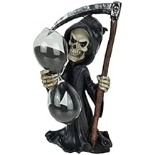 Time's Up! Gothic Grim Reaper Decorative Statue with Hourglass Sand Timer