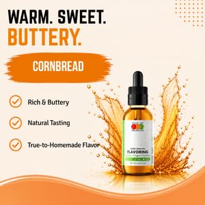 OOOFlavors Cornbread Flavor Concentrate: A Heartwarming Holiday Essential Multipurpose Extract and Flavoring for Baking, Desserts and more - (2 Oz)