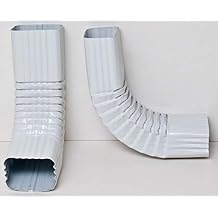Aquabarrel 90 degree, Style A, 2x3, Aluminum Downspout Gutter Elbow -Low Gloss White