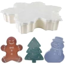 Storage Box, 4 Pack Portable Christmas Candy Plate with Lid, Holiday Themed Container for Cookies, Snacks, Ornaments for Holiday Gatherings Everyday Meals Home Office School
