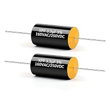2PCS Capacitor Frequency Divider 250V 3.3UF Car Tweeter Audio Speaker Frequency Divider Crossover Polypropylene Film Non-Polarity Capacitor