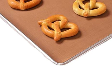 5 Sheets - PTFE Non-Stick Baking Sheet/Pan Liners 6.7 mil thick - Used for Food Processing, Heat Press Transfers, and many other manufacturing uses (Brown, 20" x 15")