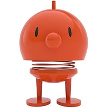 Hoptimist Junior Bumble, Home Decor Ornament - Wobble Figure, Plastic W/Metal Spring, Medium - Creates Cheerful Movement- (Orange)