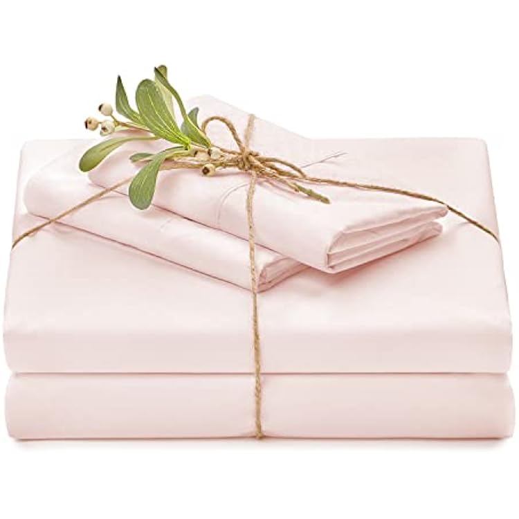 Chanasya Premium Soft Embossed Light Pink Twin Bed Sheets Set 3-Piece - Percale Microfiber - Fitted Sheet Flat Sheet and Pillow Cases - Deep Pocket Wrinkle Resistant Twin Delicate Pink