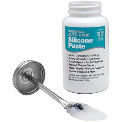 Tribology Tech-Lube Silicone Paste with Brush, Clear, 8 oz - Universal Automotive Care Sealant Dielectric Grease - Brake Calipers, Battery Terminals, Sunroof, Gaskets, Electrical Connectors, O-Rings