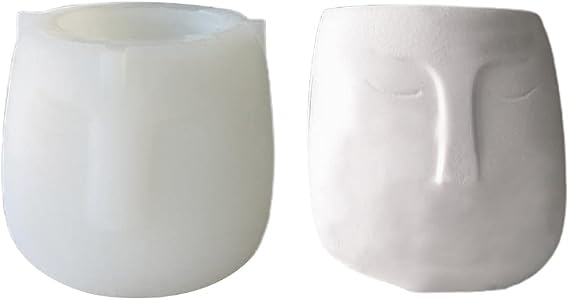 3D Resin Plaster Cement Concrete Flower Mould for Creative Abstract Portrait Face Molds Silicone Mold Casting
