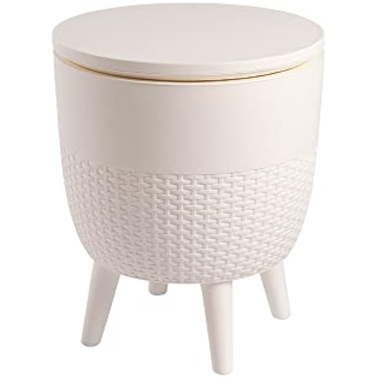 Lagoon Cancun Outdoor Cooler BarCocktailCoffee 3-in-1 Patio Table White