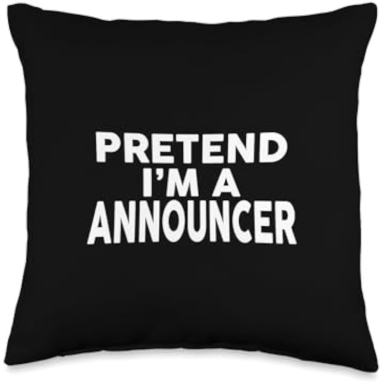Pretend Im A ANNOUNCER T-Shirt Halloween Costume Throw Pillow