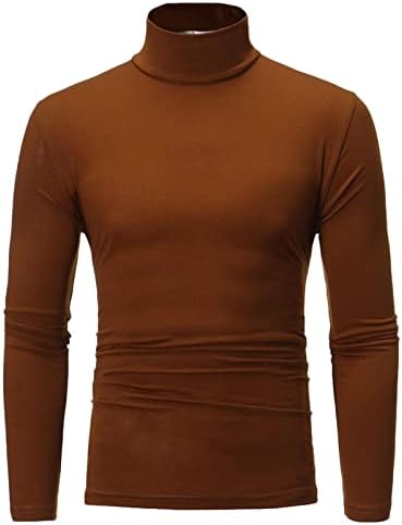 Mens T Shirts Casual Stylish Loose Fit Long Sleeve Turtleneck Warm Sweater Soft Comfy Stretch Pullover Sweater