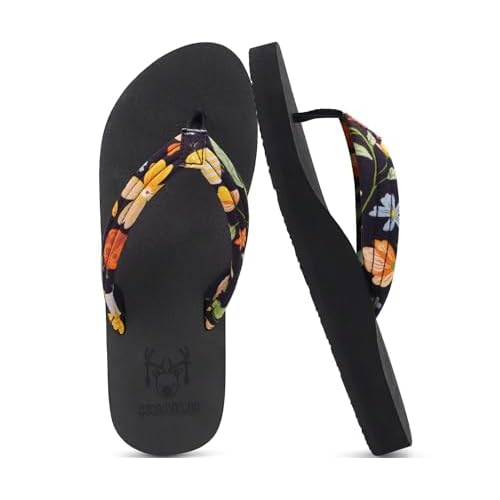 KuaiLu Womens Arch Support Flip Flops Ladies Comfort Lightweight Soft Yoga Mat Cushion Walking Thong Sandals