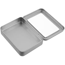 Tinplate Storage Box Small Outdoor Storage Hinged Tin Box Rectangular Easy Open Lid for Access