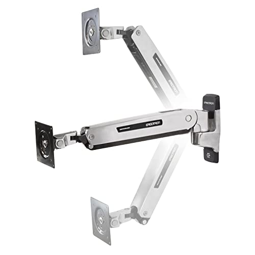 Ergotron Interactive Arm LD, VESA TV Wall Mount for Monitors or TVs Up to 42 Inches, 7 to 25 lbs Polished Aluminum