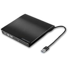 LeeKooLuu External DVD Drive for Laptop: Portable High-Speed Type-C&USB 3.0 CD Burner/DVD Reader Writer and Player for PC Desktops, Compatible with Windows/Mac OSX/Linux