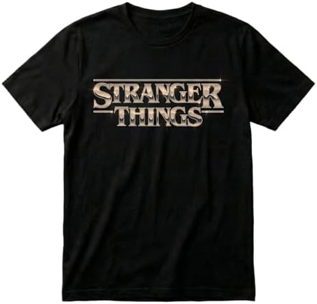 Stranger Things Classic Logo Shimmering Hawkins Eleven Adult T-Shirt