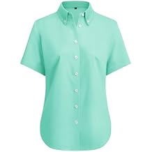 siliteelon Button Down Shirts Women Oxford Shirts Short Sleeve Wrinkle Free Dress Business Shirts Work Office Blouse
