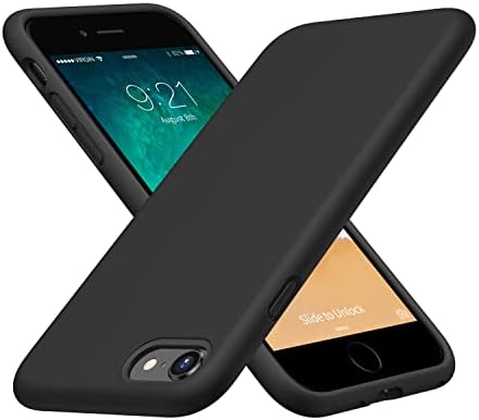 CellEver Heavy-Duty Silicone Case for iPhone SE 2022 (3rd Gen)/iPhone SE 2020 (2nd Gen)/iPhone 8/7 - Military Drop Protection, Elevated Screen & Camera Protection, Scratch-Free Interior, Black