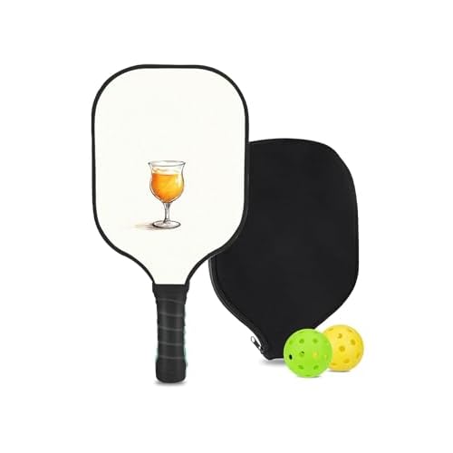 Carbon Fiber Pickleball Paddle Set, All The DIY Fun You can Have with Juice-BZ0 Pattern Custom Made Honeycomb Polymer Core- Includes 1 Paddle, 2 Balls, and 1 Paddle Cover