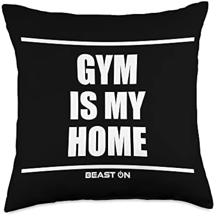 Gym Is My Home Bodybuilding Gains Gainz Gym Fitness Training Throw Pillow