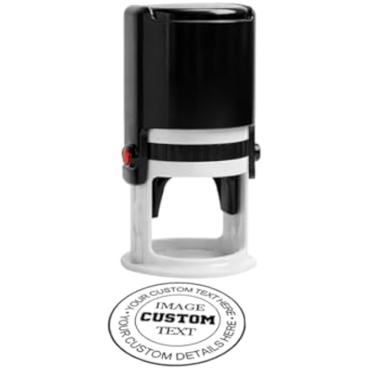 Custom Round Self-Inking Stamp Personalized Circular Rubber Stamp for Business, Office Mail, Logo and Craft Use Medium