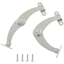 2 Pcs Heavy Duty Lid Support Hinges, 180 Degree Adjustable Hinge for Cabinets, Furniture & Gates, Silver