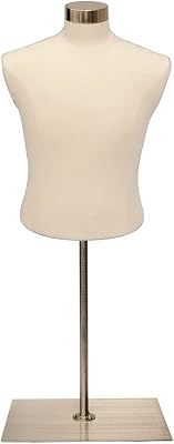 JF-MBSWBS-05CPS Male Body Form with short metal base for counter toptable top