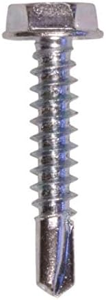 U-Turn Fasteners Self Drilling Screws for Metal - #8 x 1 Hex Washer Head Self Drilling Screws, Self Tapping Sheet Metal Tek Screws, 410 SS | (Pack of 100)