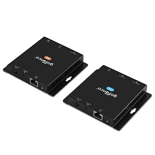 gofanco 4K30Hz USB KVM and HDMI 1.4 Over CAT6  CAT7 Extender 328ft Extension, 2X USB KeyboardMouse, Near Zero Latency, HDMI Loopout, Dual PoC, HDCP 2.2, ESD Protection KVMHDExt100