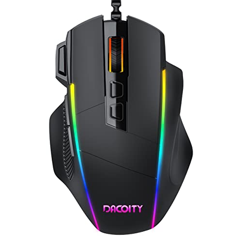 Ergonomic 8000DPI RGB Wired Gaming Mouse, PC Gaming Mice with 8 Programmable Buttons, USB Computer Mice, 7 RGB Backlight Modes and 5 Levels Adjustable DPI up to 8000 for PC, Laptop, MacBook