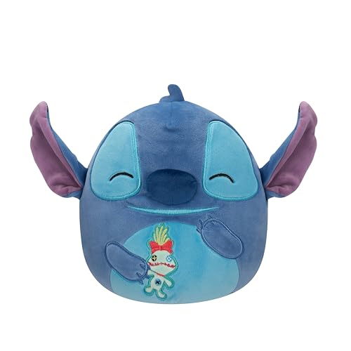 Squishmallows Original Disney 8-Inch Stitch Holding Scrump - Official Jazwares Plush