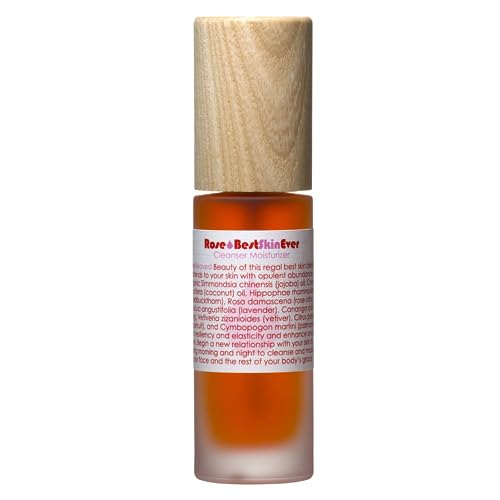 LIVING LIBATIONS - Organic Best Skin Ever All-in-One Facial Cleanser, Exfoliator  Moisturizer | Natural, Wildcrafted, Vegan Clean Beauty Rose, 1 fl oz | 30 ml